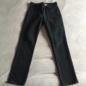Black slim cut mid rise jeans, 8
